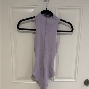Naked Wardrobe Lilac Ribbed Bodysuit